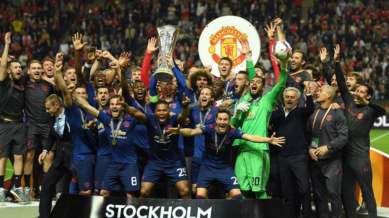 United captain Rooney lifted the trophy at the end of the game