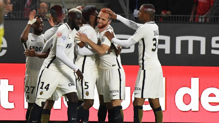 Monaco capped their Ligue 1 title triumph with an entertaining victory at Rennes