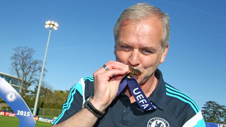 Adi Viveash with his gold medal after the UEFA Youth League triumph in 2015