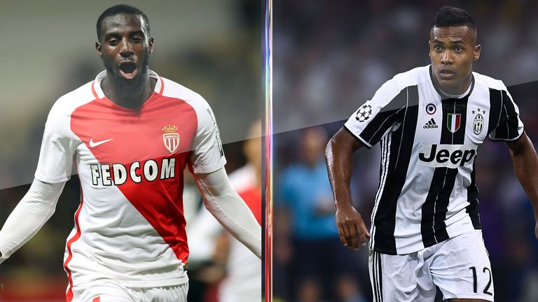Monaco's Tiemoue Bakayoko and Juventus' Alex Sandro could be on their way to Stamford Bridge
