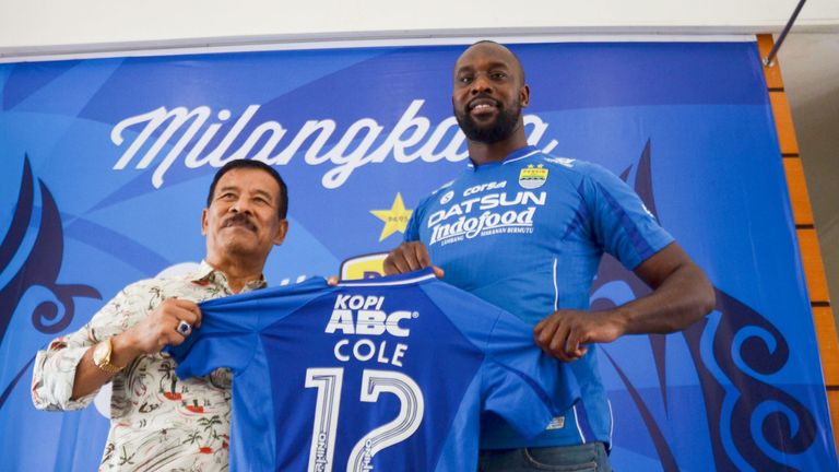 Former West Ham United and Chelsea striker Cole moved to Indonesia in March, playing alongside Michael Essien
