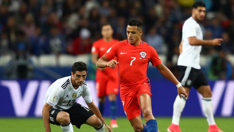 Sanchez in action against Germany