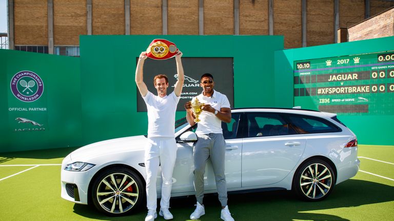British sporting greats Andy Murray and Anthony Joshua met up on Wednesday