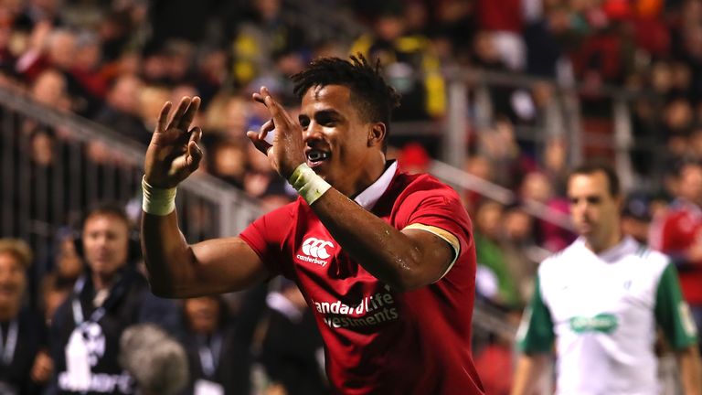Anthony Watson in action for the British and Irish Lions