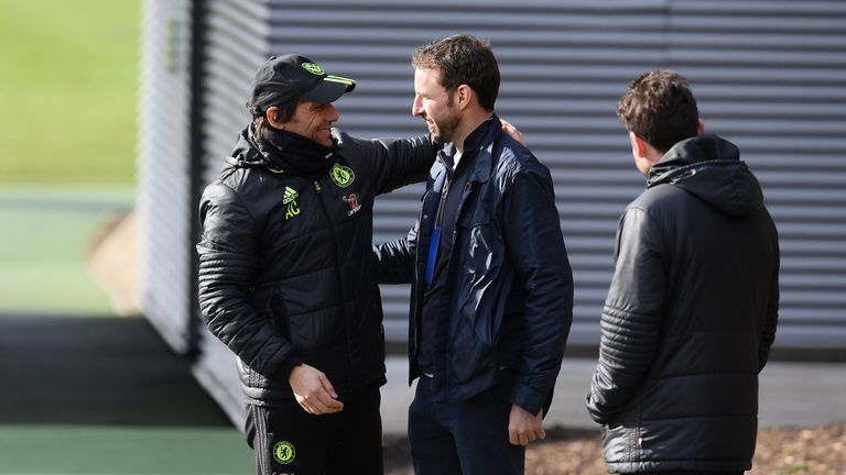 Southgate went to meet Antonio Conte and watch Chelsea train in February