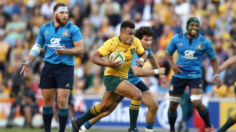 Will Genia of the Wallabies makes a break