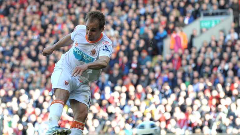 Luke Varney was on the scoresheet for Blackpool at Anfield