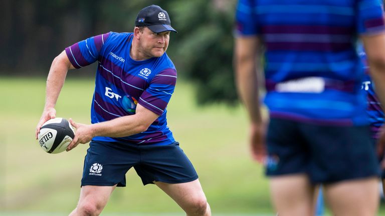 Scotland prop WP Nel in training
