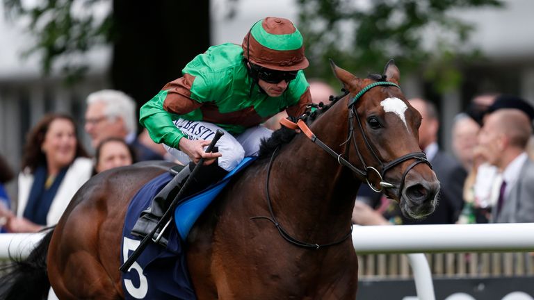 Ryan Moore on board Saluti at Newmarket