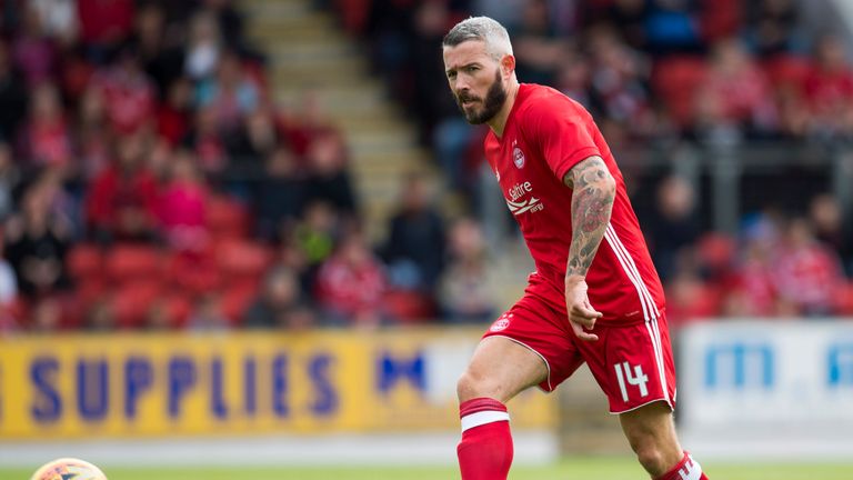 McNaughton playing in a pre-season friendly for Aberdeen at McDiamid Park last week.
