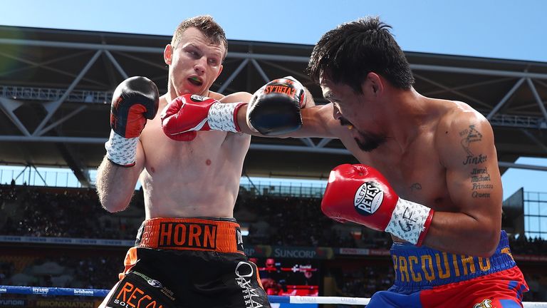 Horn took the WBO title with a stunning upset win over Manny Pacquiao last July