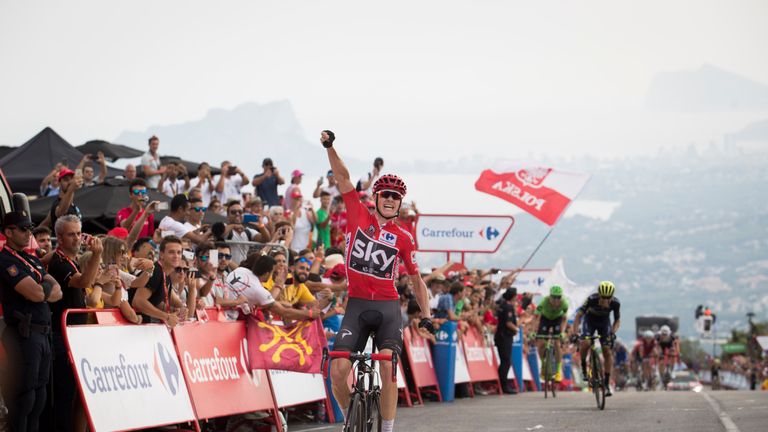 Froome won the red jersey at this year's Vuelta, his first success in the race
