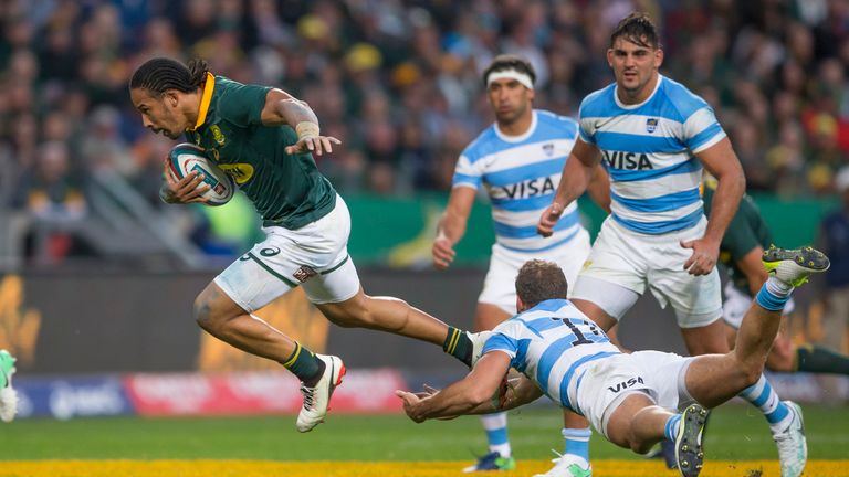 Courtnall Skosan scored against Argentina in the opening match last week
