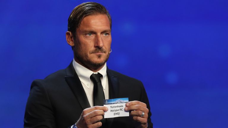 Francesco Totti drew out Tottenham in Group H alongside Real Madrid, Borussia Dortmund and Apoel