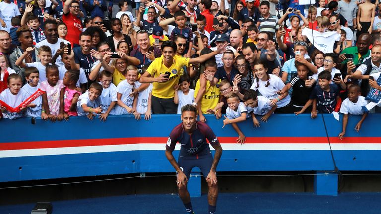 Neymar unveiled to Paris SaintGermain fans after Barcelona move