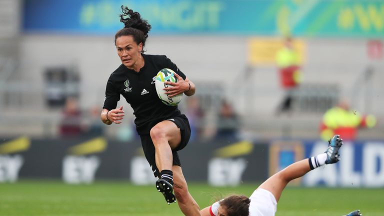 Portia Woodman has scored 13 tries so far this tournament