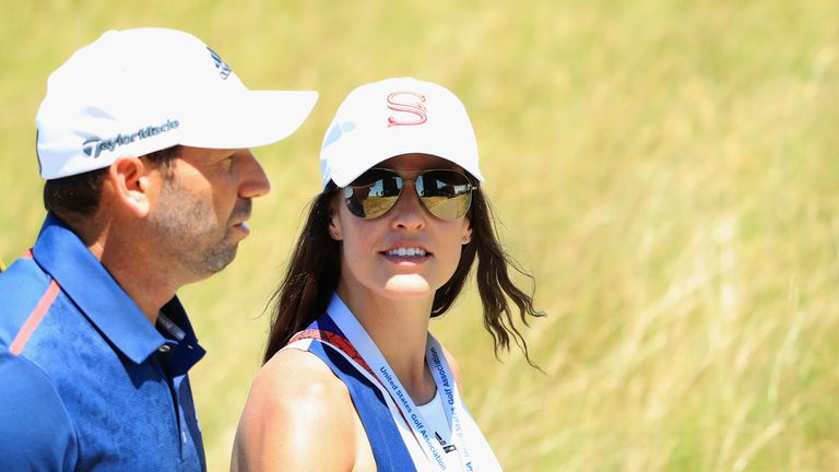 Sergio Garcia previewed his Masters defence while his wife Angela was in labour