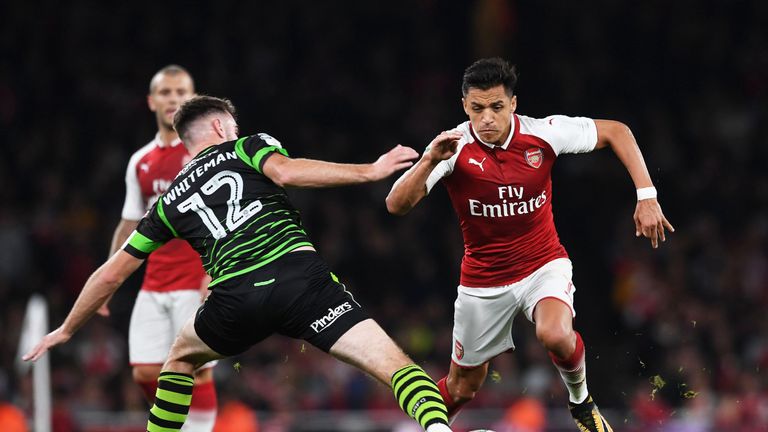 Sanchez helped Arsenal secure a place in the next round of the Carabao Cup