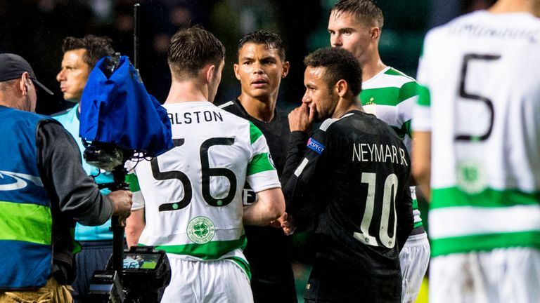 Ralston and Neymar exchanged words at full-time at Celtic Park