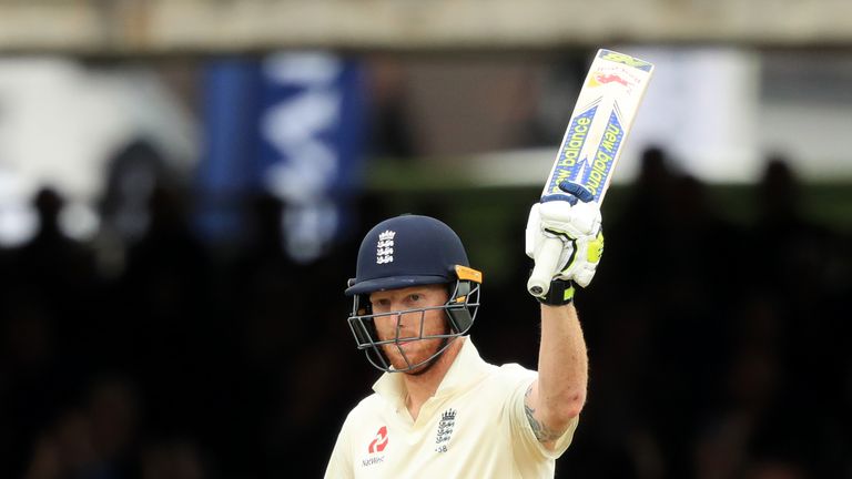 Ben Stokes celebrates reaching his half century during day two at Lord's