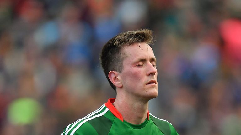Cillian O'Connor of Mayo dejected after the final match between Dublin and Mayo at Croke Park.