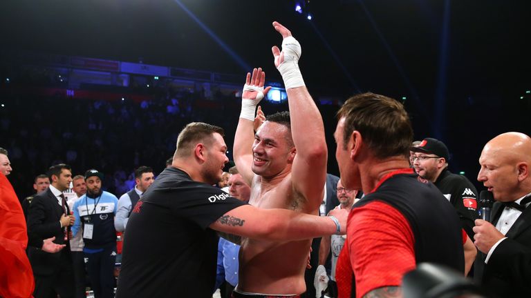 Parker celebrated a points win over Hughie Fury