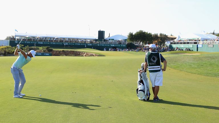 Lucas Bjerregaard parred the 18th to remain one clear of the field