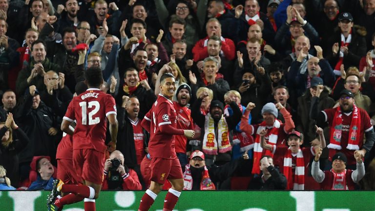 Roberto Firmino celebrates his equaliser
