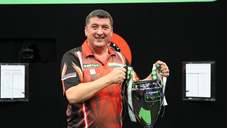 Mensur Suljovic won his maiden major televised title at the Champions League of Darts last year