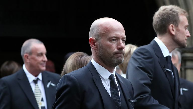 Newcastle great Alan Shearer delivered a eulogy at the funeral