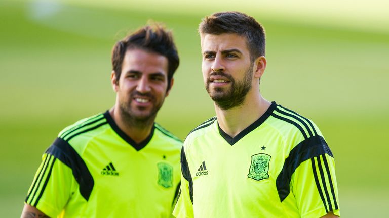 Cesc Fabregas (L) and Gerard Pique are among a number of Spanish players born within the autonomous region of Catalonia