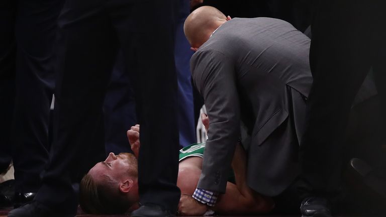 Hayward was forced to leave the court on a stretcher after colliding with Cleveland's LeBron James