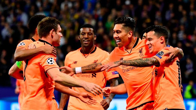 Roberto Firmino (L) and Philippe Coutinho starred in the win