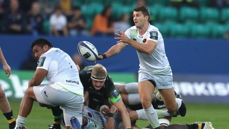 Saracens scrum-half Richard Wigglesworth has come onto the replacements bench