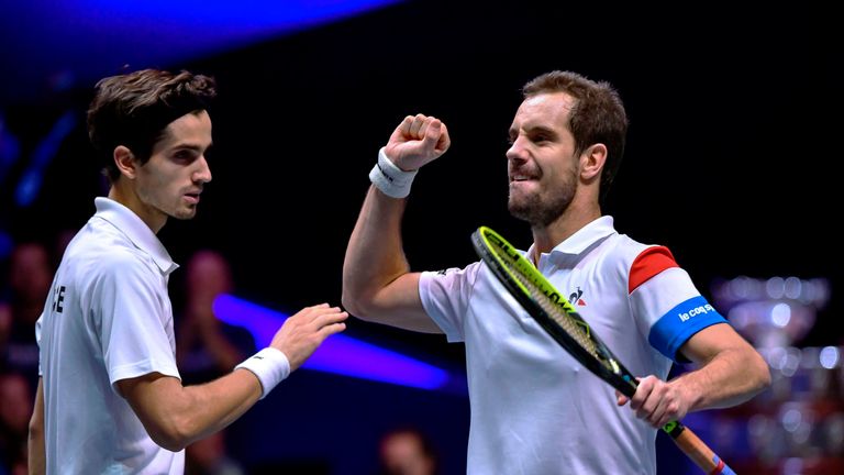 France doubles pairing Richard Gasquet (right) and Pierre-Hugues Herbert gave their country a 2-1 lead