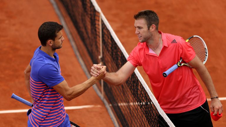 Jack Sock will take on Grigor Dimitrov for a place in the final on Saturday