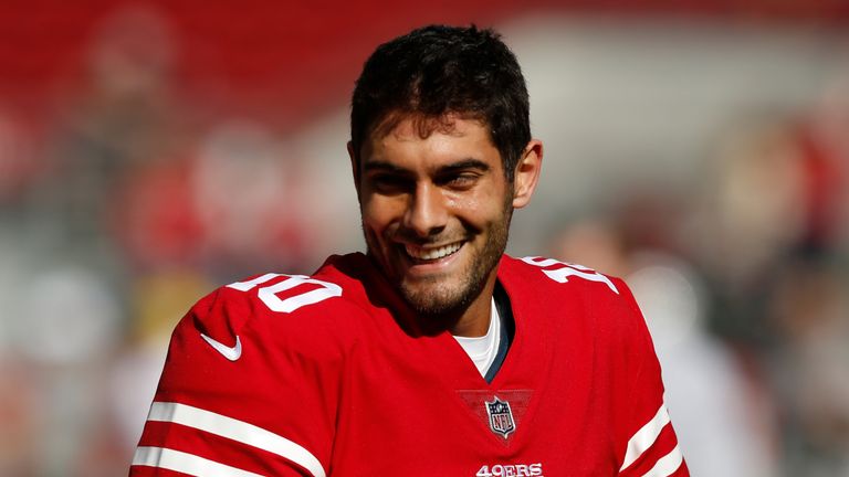 Jimmy Garoppolo has won all of his first three starts at QB for San Francisco