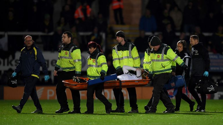 Paul Coutts was stretchered off the field in Sheffield United's win over Burton