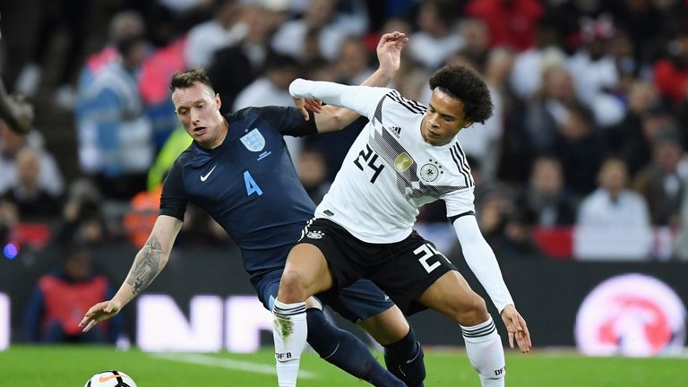 Phil Jones went off injured during England's friendly against Germany