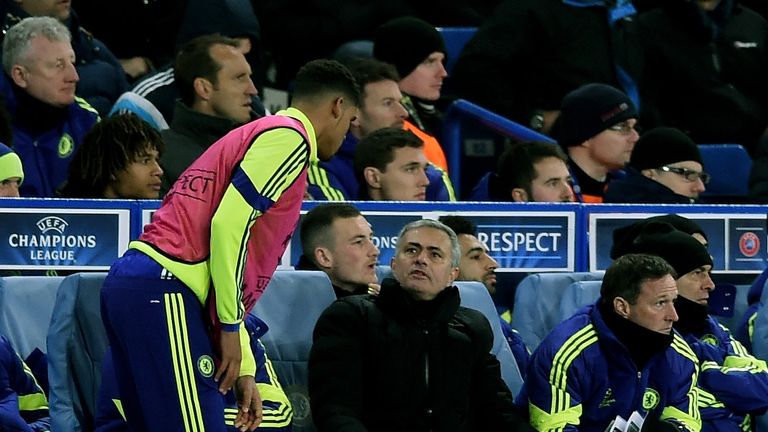 Ruben Loftus-Cheek speaks with Jose Mourinho at Chelsea