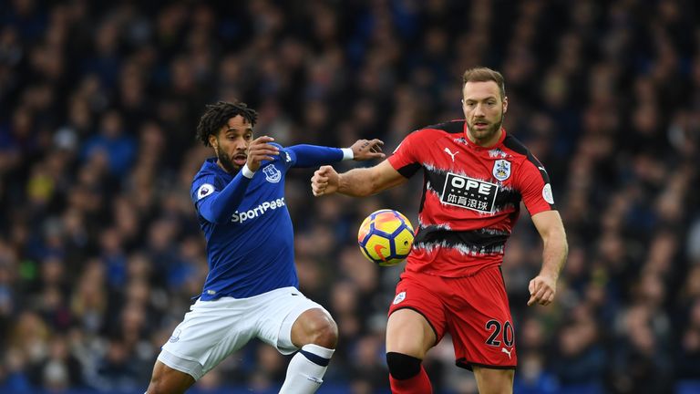 Laurent Depoitre had a physical battle all afternoon with Ashley Williams