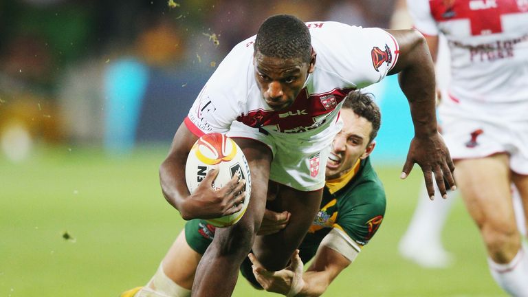 Jermaine McGillvary of England in action during the 2017 Rugby League World Cup