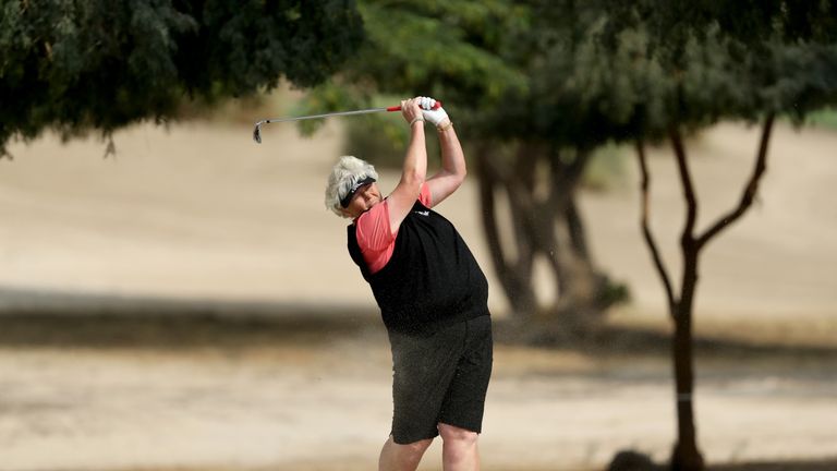 Dame Laura Davies is the first woman to play on the Staysure Tour