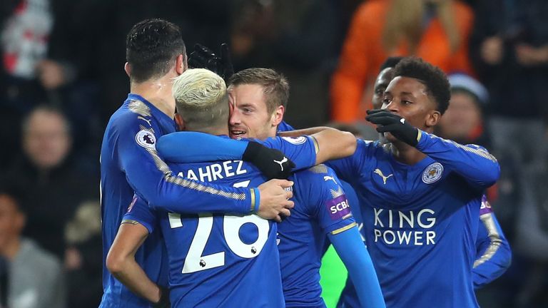 Chelsea must keep an eye on both Jamie Vardy (centre) and Riyad Mahrez this weekend, says Cesc Fabregas