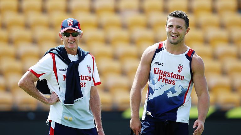 Wayne Bennett & Sam Burgess (R) are hoping to mastermind World Cup success on Saturday