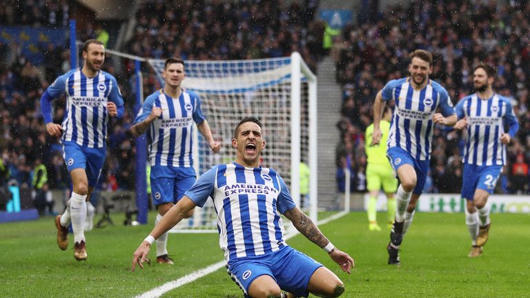 Anthony Knockaert celebrates scoring the opening goal