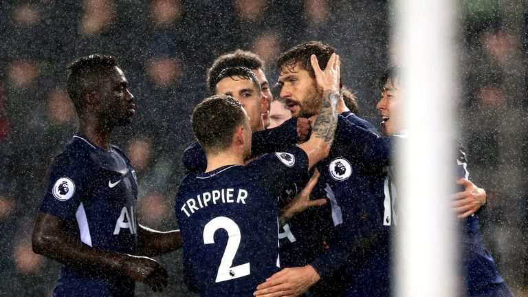 Fernando Llorente's was in an offside position when Christian Eriksen's cross came in for the opener