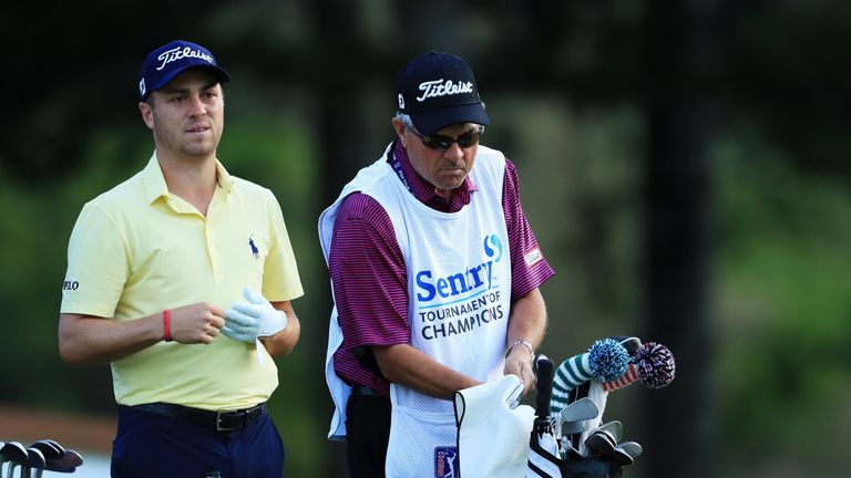 Justin Thomas was forced to turn to his father to caddie for him at Kapalua