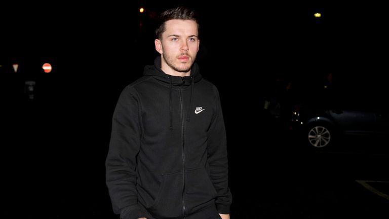 Lewis Morgan is pictured arriving at Ross Hall Hopsital for his Celtic medical on Thursday