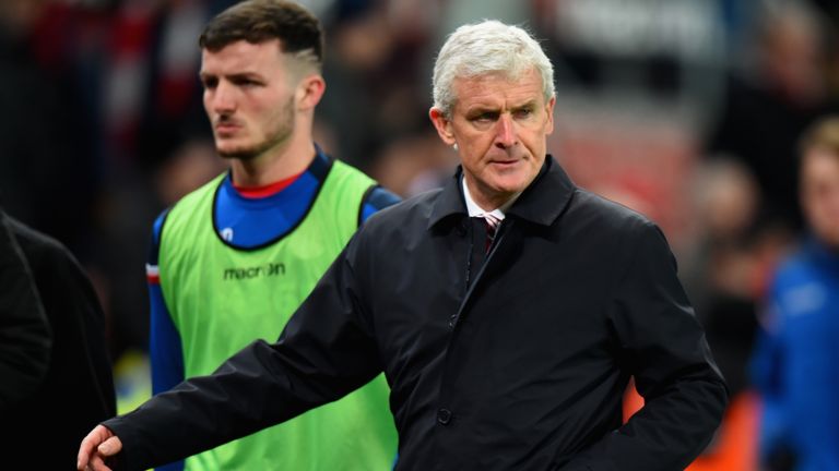Mark Hughes' future as Stoke manager is being considered by the club's board, according to Sky sources